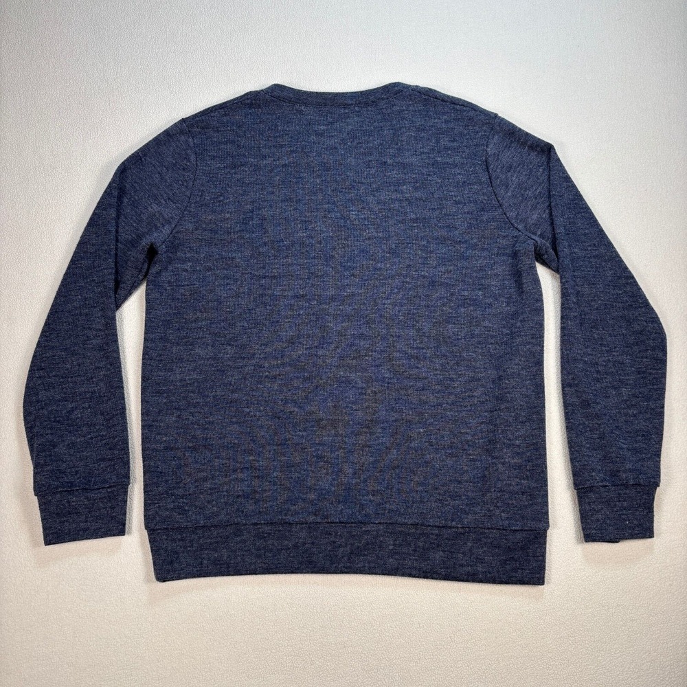 Mizzen Main Sweater Men's M Navy Trim Fit V-Neck Made in USA Knit Pullover Basic - Picture 2 of 12
